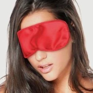 Black and Red Silk Blindfold Masks